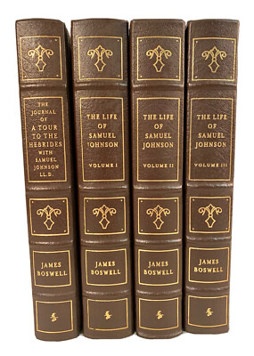Easton Press LIFE OF SAMUEL JOHNSON Boswell 4 VOLS Journal Tour to Hebrides MINT-image