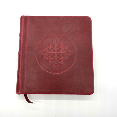 Antique-look Red Maroon Embossed Leather-Look Hard Bound Journal w/ Lined Pages-image