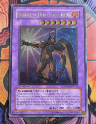 ✨Elemental Hero Flare Neos POTD-EN032 Ultimate 1st UTR	Yugioh Card English-image