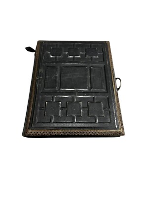 Victorian Leather Bound Photo Album-image