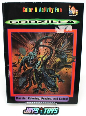 Vintage 1998 Godzilla Monster Coloring Puzzles and Codes Activity Book-image