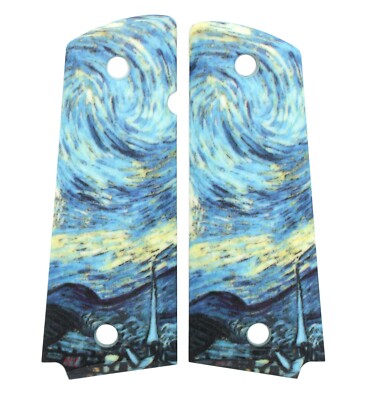 Starry Night Vincent Van Gogh Custom Full Size Government Commander 1911 Grips-image