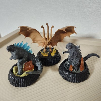 Godzilla HG D Set of 3 Figures - 2019, 1954 Ghidora, Used Display-image