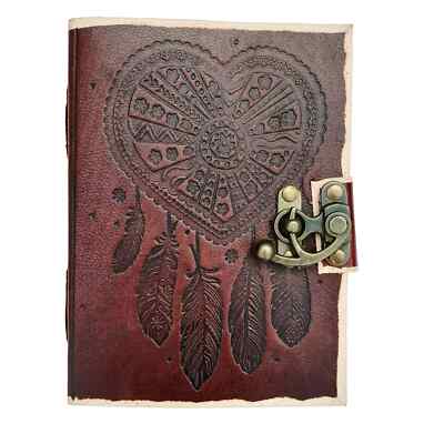 Vintage Leather bound Journal Antique Handmade Paper Notebook Diary Sketchbook-image