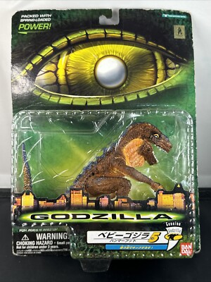 1998 BANDAI TRENDMASTERS BABY GODZILLA Hammer Foot Baby Godzilla Toy Figure NEW!-image