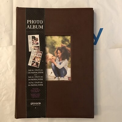 Pinnacle Photo Album All Occasion Brown Faux Leather Holds Up To 120 Photos-image