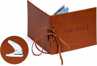Postcard Album Vegan Leather, Transform Postcards into Postcard Book, Postcard F-image