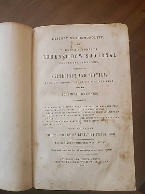 History Of Cosmopolite; or,  LORENZO DOW'S JOURNAL -image