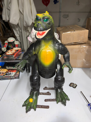 1987 New Bright Godzilla Figure- No tail- Not Working - Parts and Repair-image