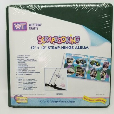 Westrim Crafts Strap Hinge 12x12 Scrapbook Album - Hunter Green Soft Leatherette-image