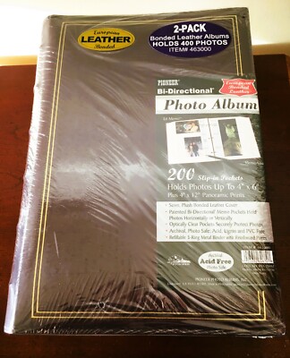 Pioneer Photo Albums ( 2 pak) Holds 400 photos European Bonded Leather - Sealed-image