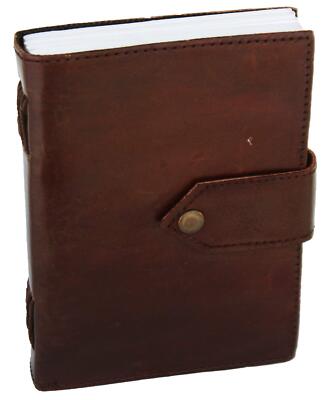 Handmade Leather Journal Notebook - Genuine Leather Bound Daily personal Diary-image
