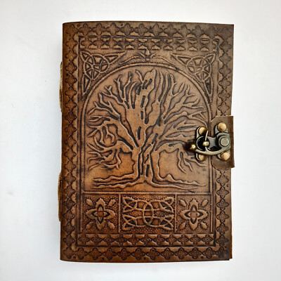 Vintage Leather bound Journal Antique Handmade Paper Notebook Diary Sketchbook-image