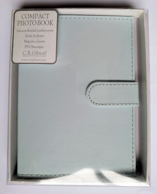 Photo Album Brag Book Leather Cover Holds 36 4x6 Photos Light Blue-image