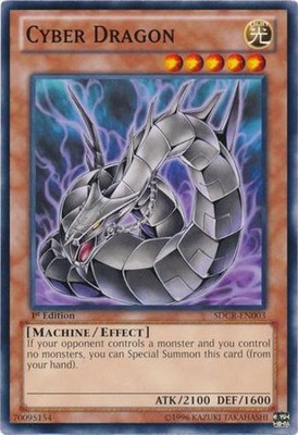 Cyber Dragon (Black) - SDCR-EN003 - Common - 1st Edition - Moderately Played-image