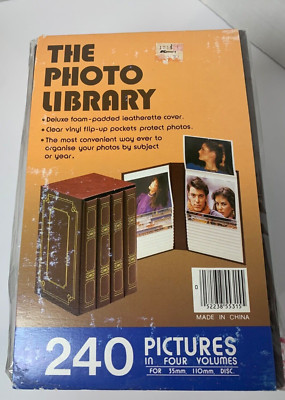 The Photo Library Photo Albums Foam Padded Vintage Brown Faux Leather 240 Photos-image