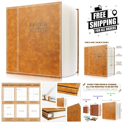 Stylish Faux Leather Magnetic Photo Album - Perfect for Weddings & Anniversaries-image