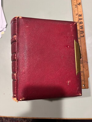 7.5” leather brass bound Victorian photograph album photos albumen-image