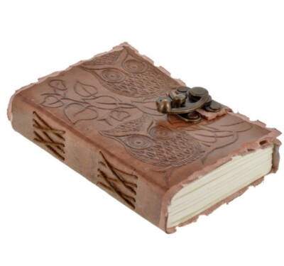 Vintage Leather bound Journal Antique Handmade Paper Notebook Diary Sketchbook-image