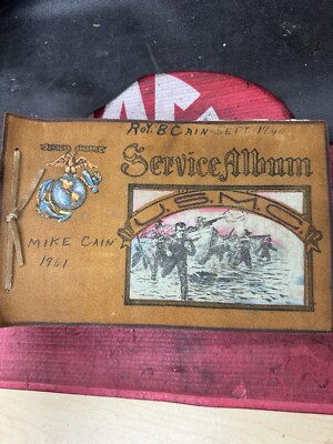 Leather Bound USMC Service Album Marine 1941 With Photos-image