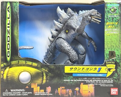 Sound Godzilla #1 FangBite Action Figure NIB Tested TRENDMASTERS BANDAI 1998-image