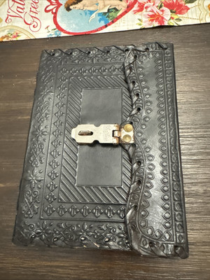 Black Colored Handmade 5” By 7” Unlined Leather Bound Unisex Journal-image