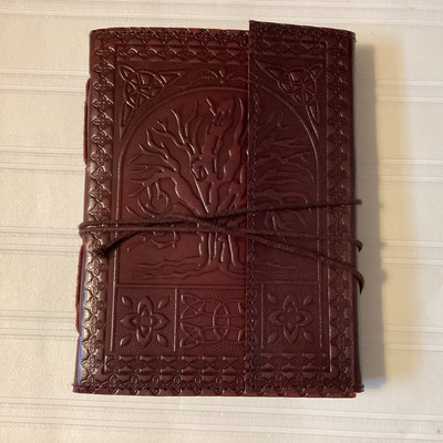 Tree of Life Spell Book Real Leather Journal Sketchbook Diary By VRINDA-image