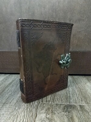 Handmade Unicorn Leather Bound Journal With Clasp-image