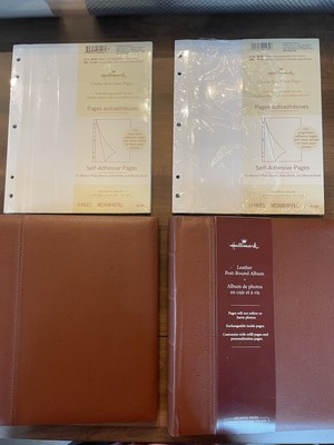 2! Hallmark Leather Photo Album Archival Acid Free PLUS 2 extra sets of Pages-image