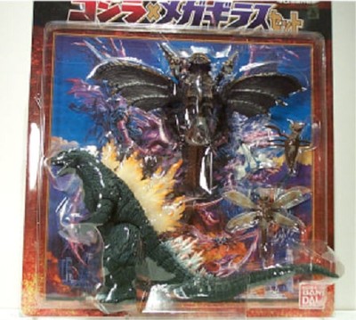 ORIGNL GODZILLA 2001 & MEGAGIRAS +3Figures! BANDAI MINTon11x17Card VINYL MONSTER-image