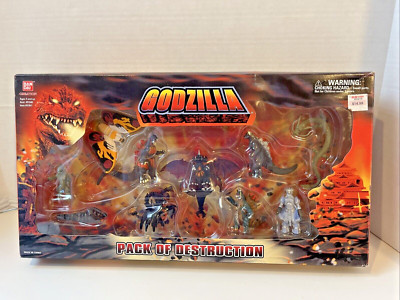 Bandai Godzilla Pack of Destruction NEW Sealed In Box 2003 10 Mini Figures-image