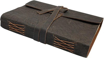 Leather Journal Unlined Paper- Handmade Leather Bound Writing Notebook (6x8 in)-image