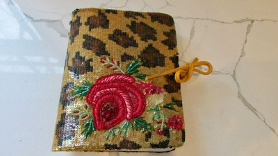 Gorgeous Animal Print Beaded Fabric Photo Album by Santi New with Tag-image