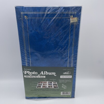 Pioneer Post Bound Photo Fold Out Page Album Blue Holds 108 4x6 Photos New-image