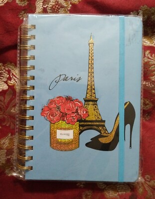 NEW PARIS/EIFFEL TOWER HARD COVER JOURNAL WITH FLOWERS AND HIGH HEELS -image