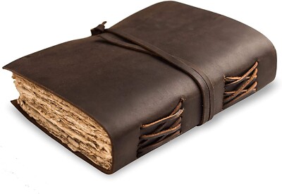 Vintage Leather Bound Book of shadows Spell Book With 200 Pages Antique Paper-image