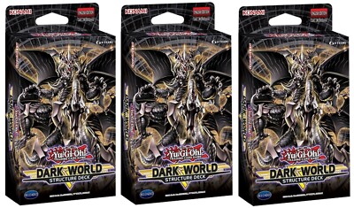 YuGiOh x3 Dark World Structure Deck SEALED NEW SET OF 3-image