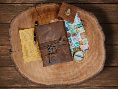 Handmade Leather Bound Vintage Journal Blank Spell Book of Shadows Antique Pages-image