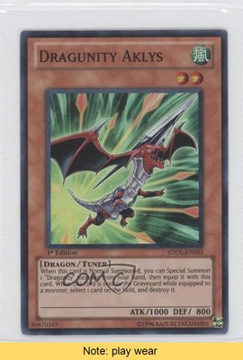 2011 Yu-Gi-Oh! Legion Structure Deck 1st Edition Dragunity Aklys READ 0e1-image