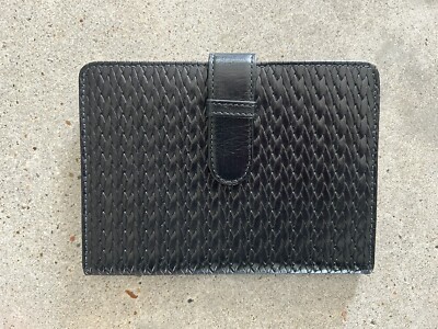 Raika Photo Album Brag Book Leather Black Braid Basket Weave 4x6