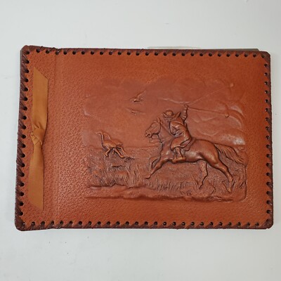 Vintage (1960's) Leatherbound Embossed Photo Album w/ Chilean Photos/Rhea Hunt-image