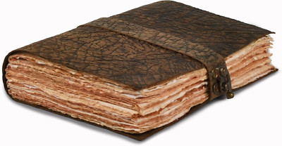 Handmade Vintage Journal for Men & Women - Lock Closure - Watercolor Deckle Edge-image