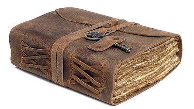 Cuero Vintage Leather Journal - Antique Handmade Leather Bound Journal with Deck-image