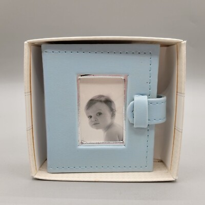 Hallmark Baby Blue Simulated Leather Photo Album Brag Book Holds 24 Photos-image
