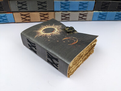 Vintage Leather bound Journal Antique Handmade Paper Notebook Diary Sketchbook-image