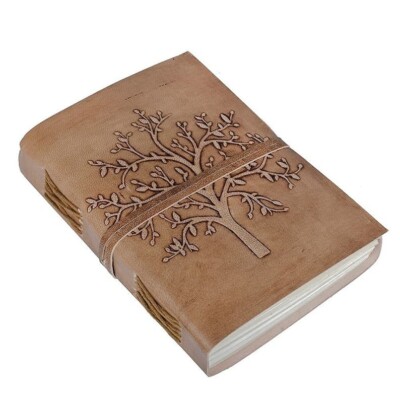 Vintage Leather bound Journal Antique Handmade Paper Notebook Diary Sketchbook-image