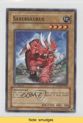 2006 Yu-Gi-Oh! Dinosaur's Rage Structure Deck 1st Edition Sabersaurus READ x9h-image