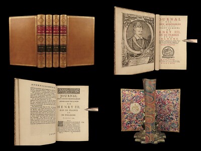 1746 BEAUTIFUL Henry III of France 1ed Journal Wars of Religion Huguenots 4v SET-image