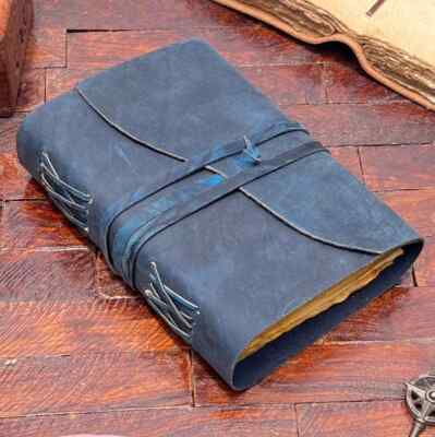 Leather Journal Handmade Vintage Unlined Deckle Edge Paper Rustic Leather Bound-image