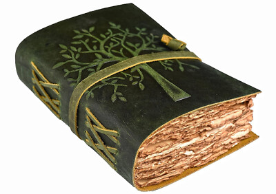 Vintage Leather bound Journal Antique Handmade Paper Notebook Diary Sketchbook-image